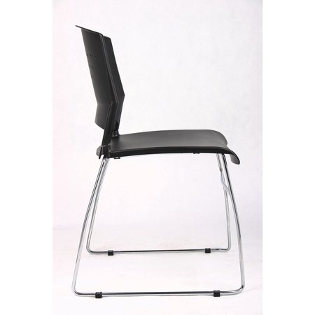 Officesource Tower Collection Stackable Side Chair with Chrome Frame SC1400BK
